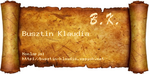 Busztin Klaudia névjegykártya